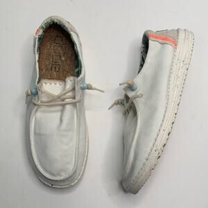 Hey Dude Wendy Natural in Salt Women’s Slip-on White Sneaker Loafers S-040 Sz 10
